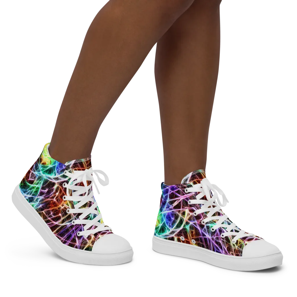 Laser Thicket on Women's High Top Canvas Shoes — Right