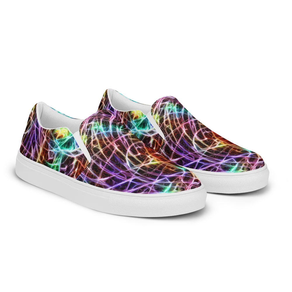Laser Thicket on Men's Slip-On Canvas Shoes — Right Front