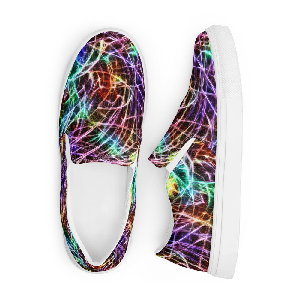 Laser Thicket on Men's Slip-On Canvas Shoes — Front