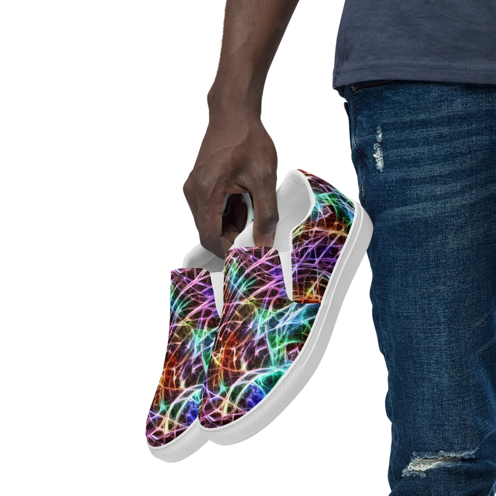 Laser Thicket on Men's Slip-On Canvas Shoes — Left Front