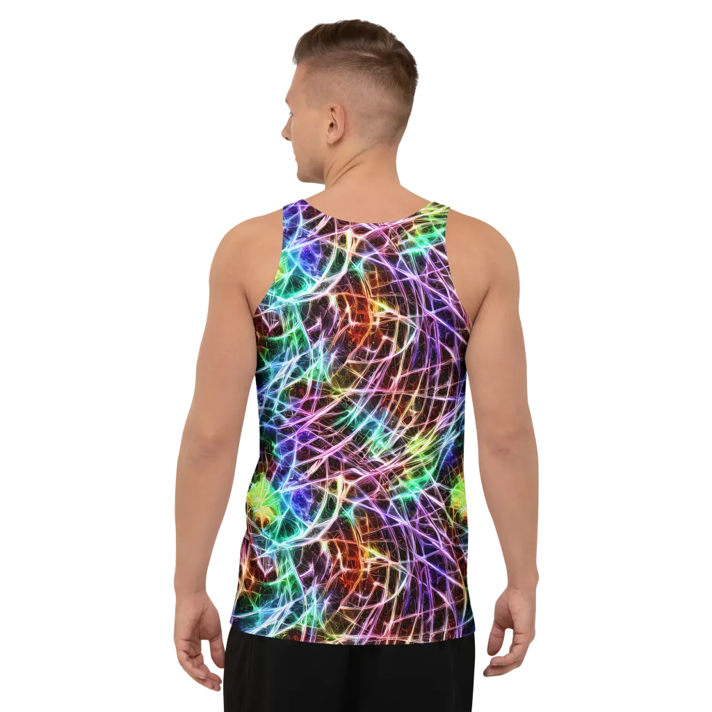 Laser Thicket on Men's Tank Top — Back