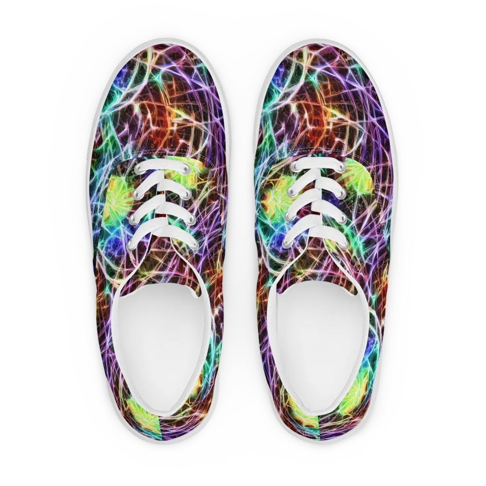 Laser Thicket on Men's Lace-Up Canvas Shoes — Front