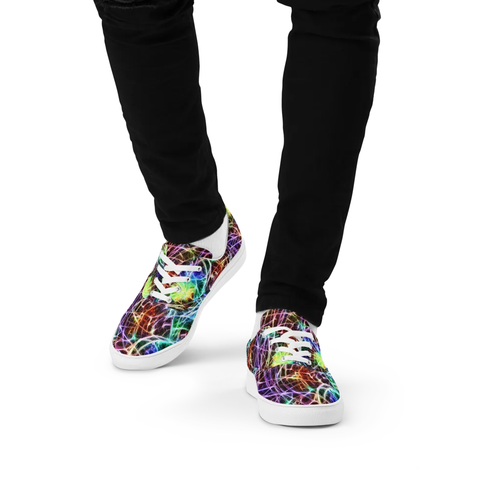 Laser Thicket on Men's Lace-Up Canvas Shoes — Front