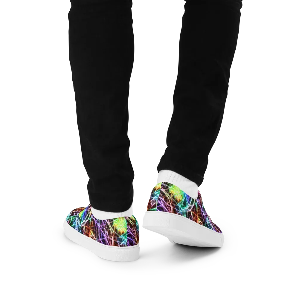 Laser Thicket on Men's Lace-Up Canvas Shoes — Back