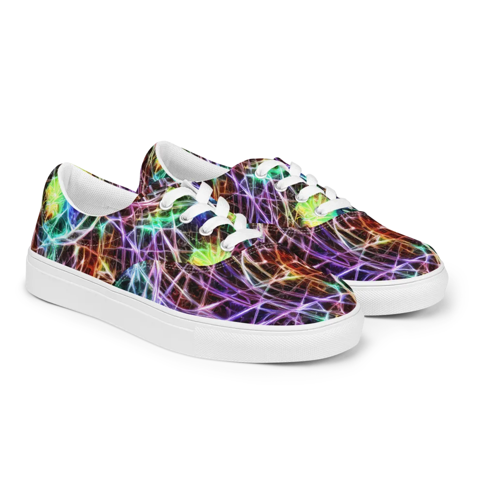 Laser Thicket on Men's Lace-Up Canvas Shoes — Right Front