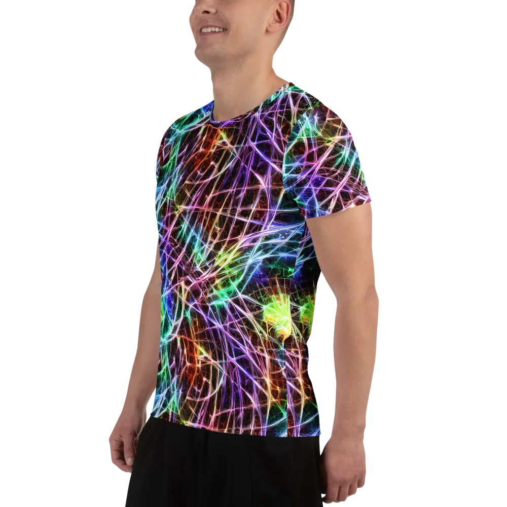 Laser Thicket on Men's Athletic T-Shirt — Left