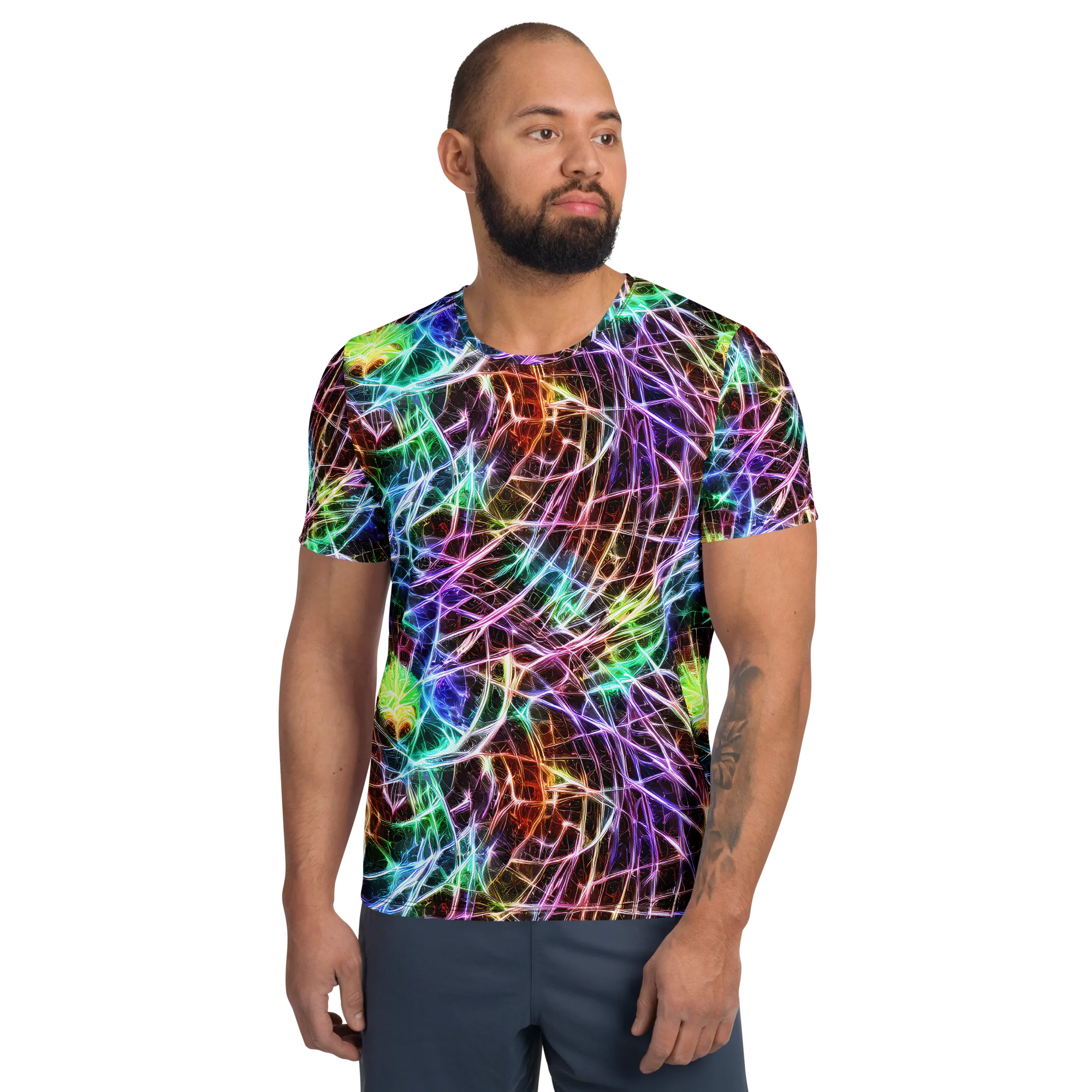 Laser Thicket on Men's Athletic T-Shirt — Front