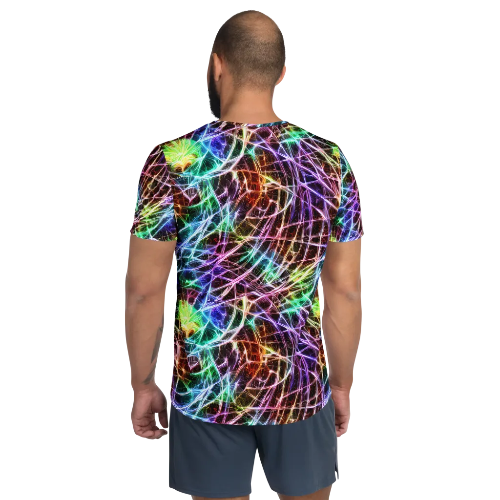 Laser Thicket on Men's Athletic T-Shirt — Back