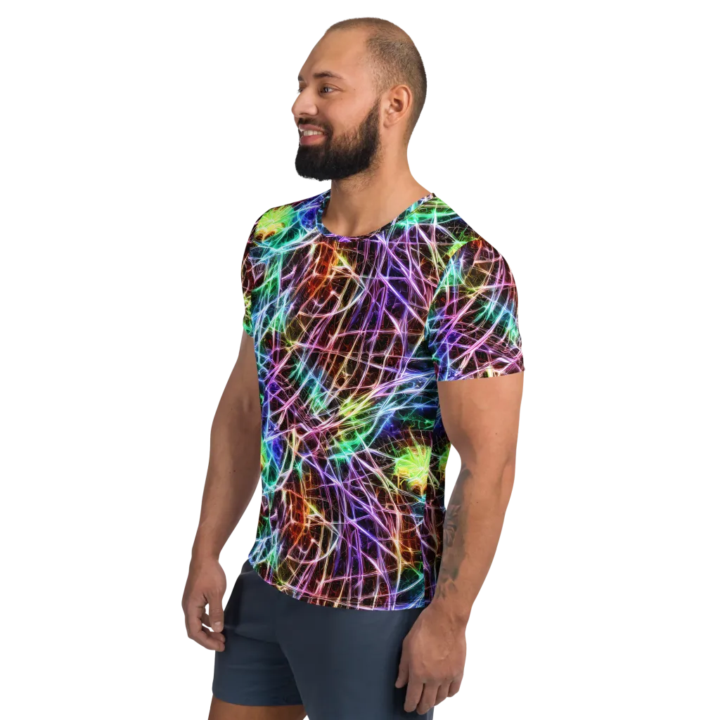 Laser Thicket on Men's Athletic T-Shirt — Left