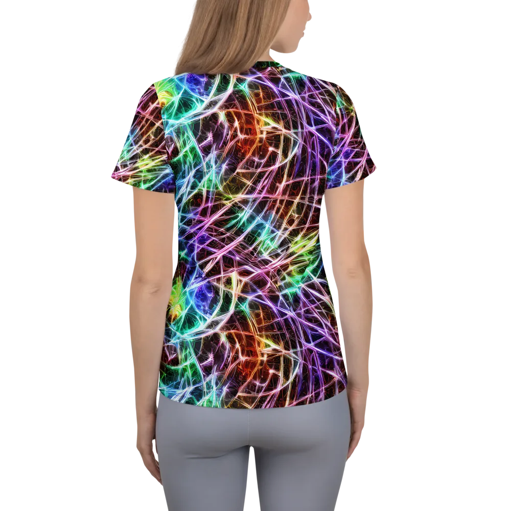 Laser Thicket on Women's Athletic T-Shirt — Back