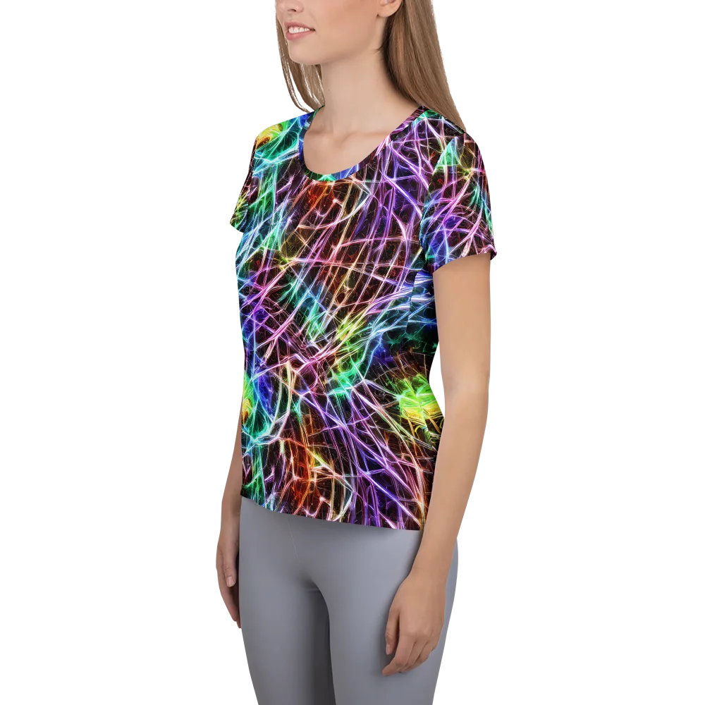 Laser Thicket on Women's Athletic T-Shirt — Left