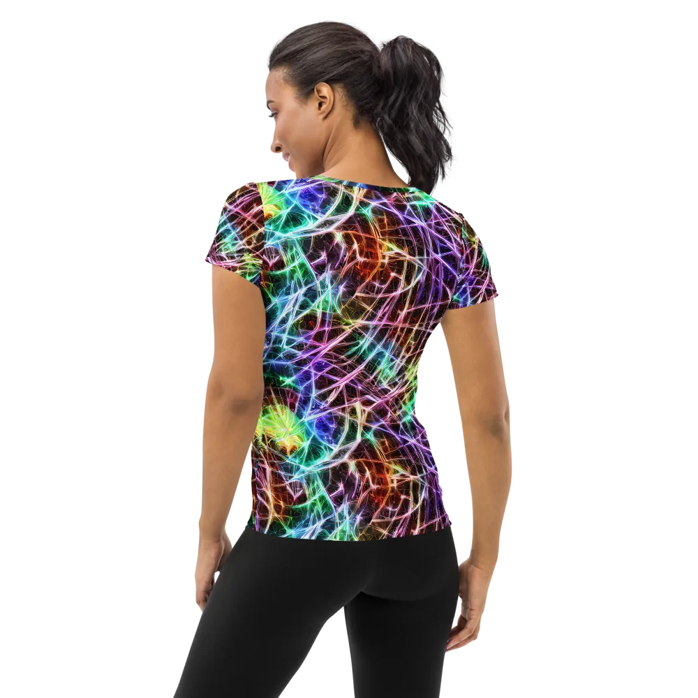 Laser Thicket on Women's Athletic T-Shirt — Back