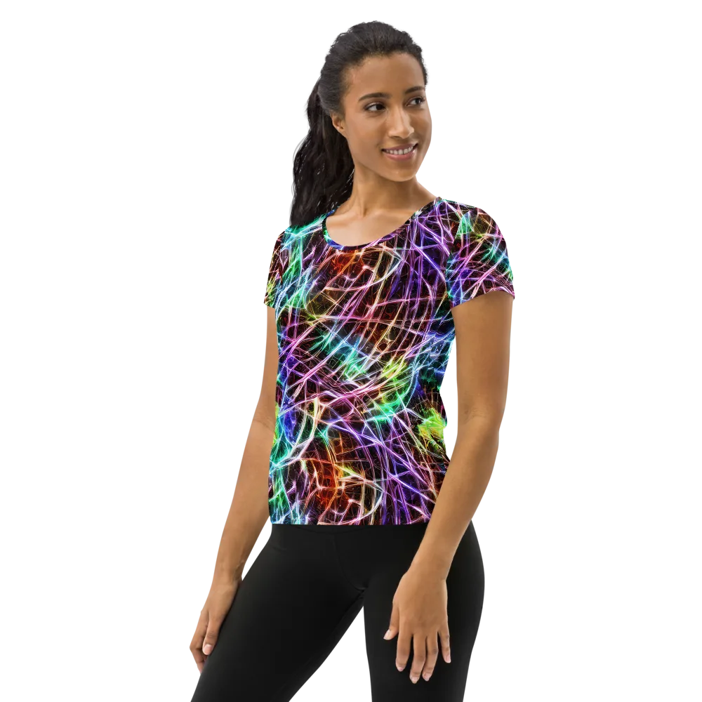 Laser Thicket on Women's Athletic T-Shirt — Left