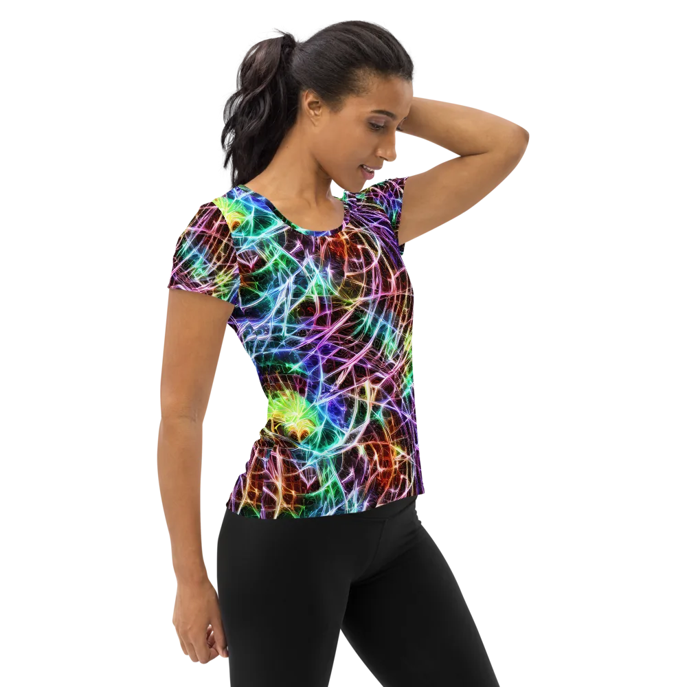 Laser Thicket on Women's Athletic T-Shirt — Right