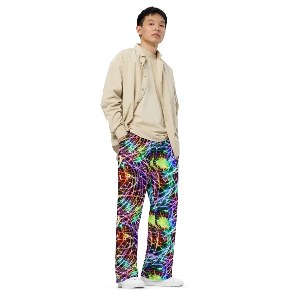 Laser Thicket on Wide-Leg Pants — Right Front