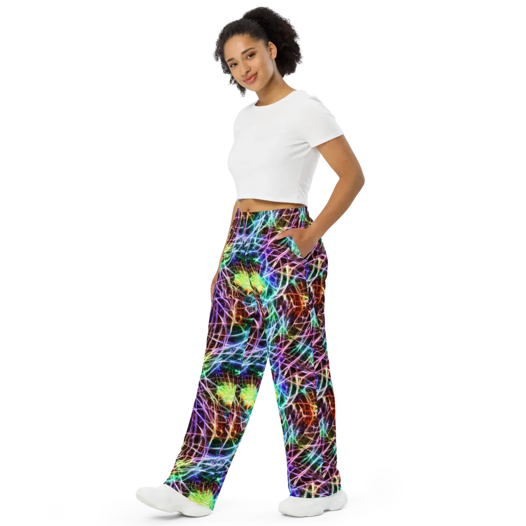 Laser Thicket on Wide-Leg Pants — Left Front