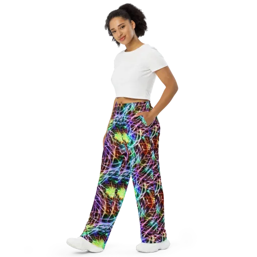 Laser Thicket on a Wide-Leg Pants