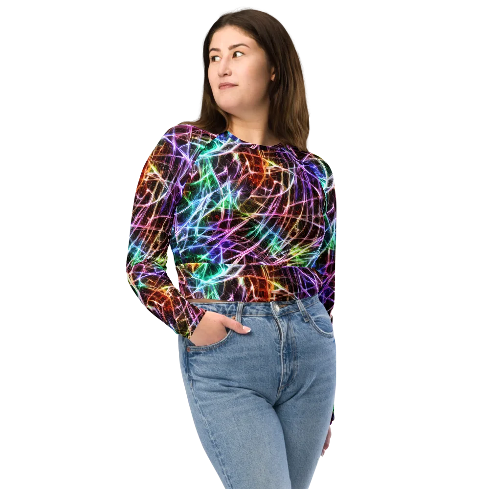 Laser Thicket on Long Sleeve Crop Top — Front