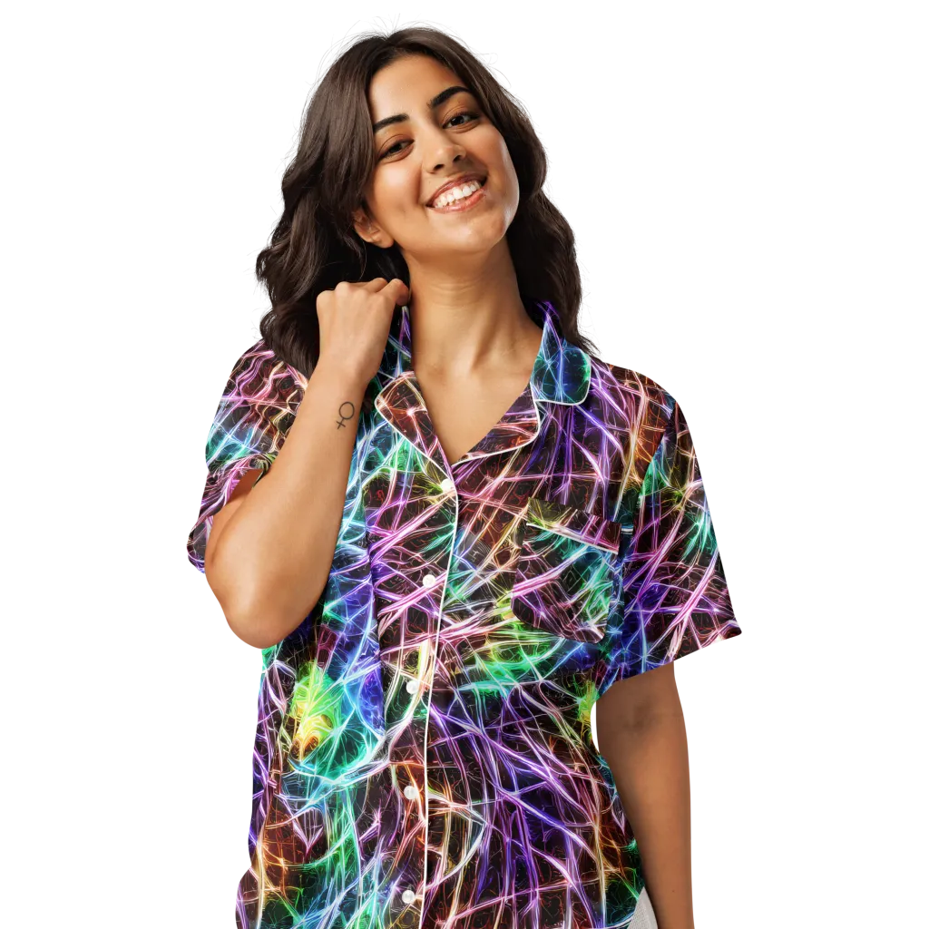 Laser Thicket on Women's Short Sleeve Pajama Top — Front