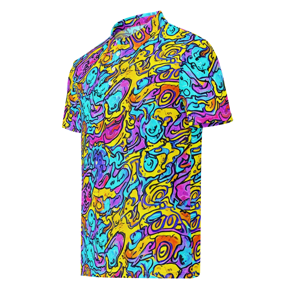 Graffiti Current on Men's Slim Fit Polo Shirt — Left Front