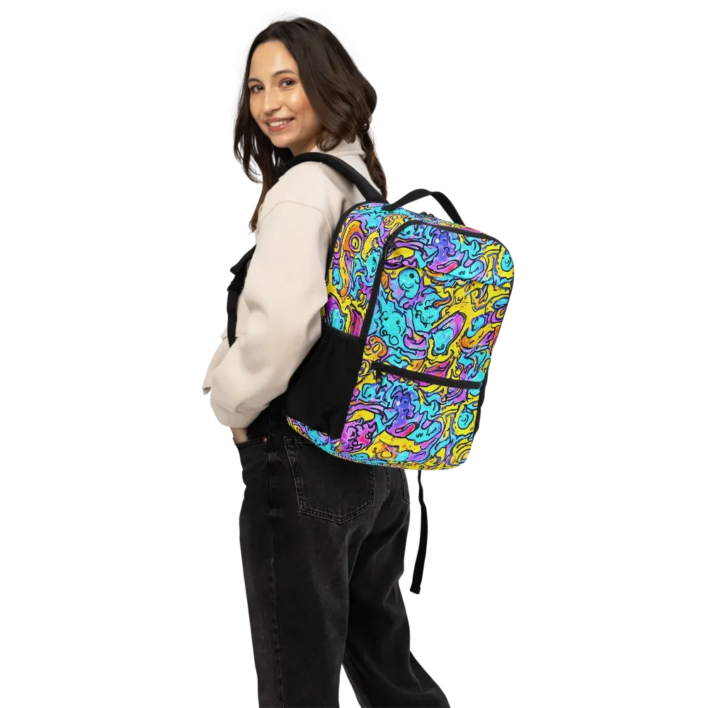 Graffiti Current on Utility Backpack — Back