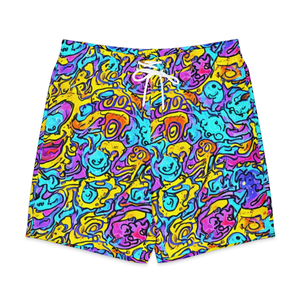 Graffiti Current on Men's Board Shorts — Front