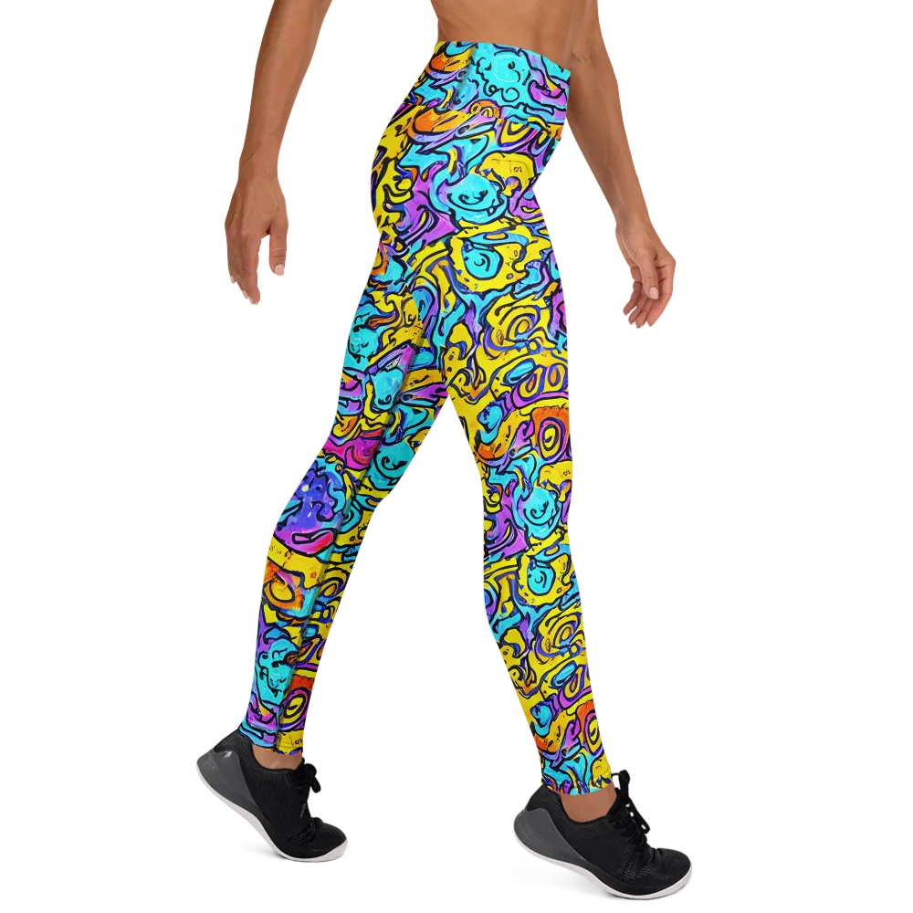 Graffiti Current on Yoga Leggings — Right
