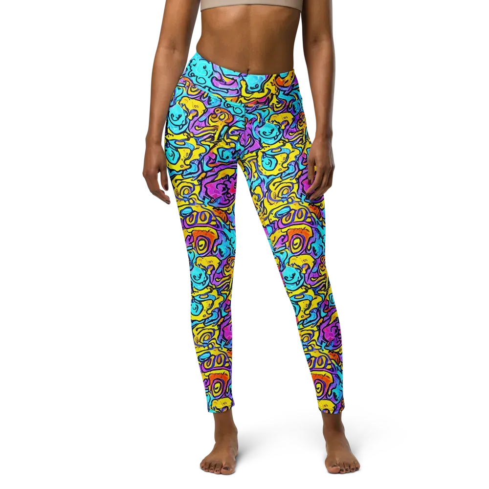 Graffiti Current on Yoga Leggings — Front