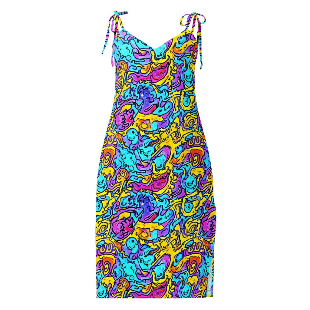 Graffiti Current on Slip Dress — Front