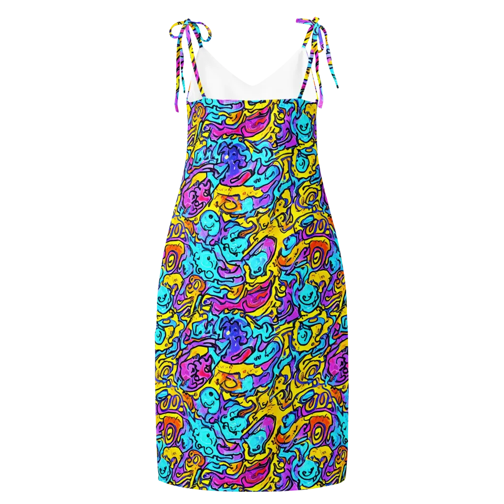 Graffiti Current on Slip Dress — Back