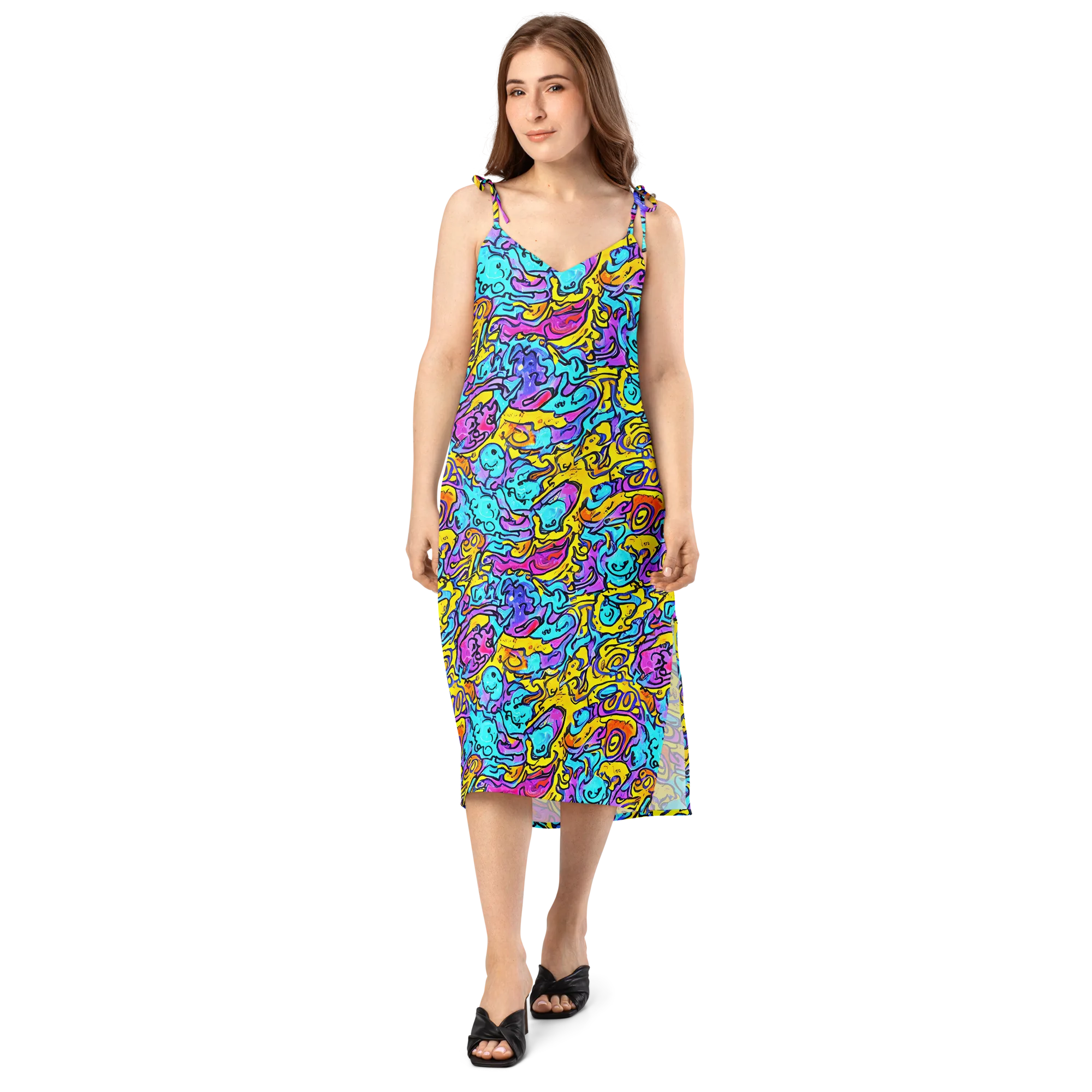 Graffiti Current on Slip Dress — Front