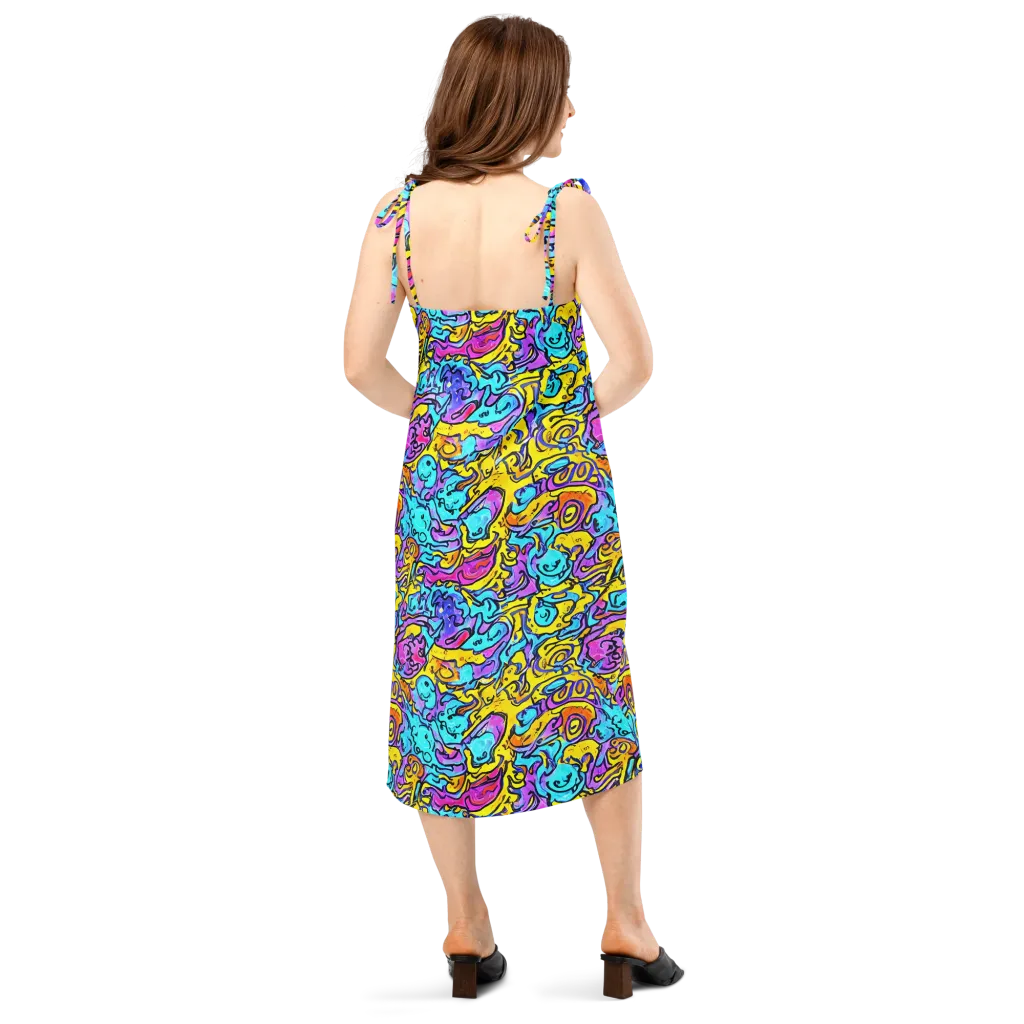 Graffiti Current on Slip Dress — Back