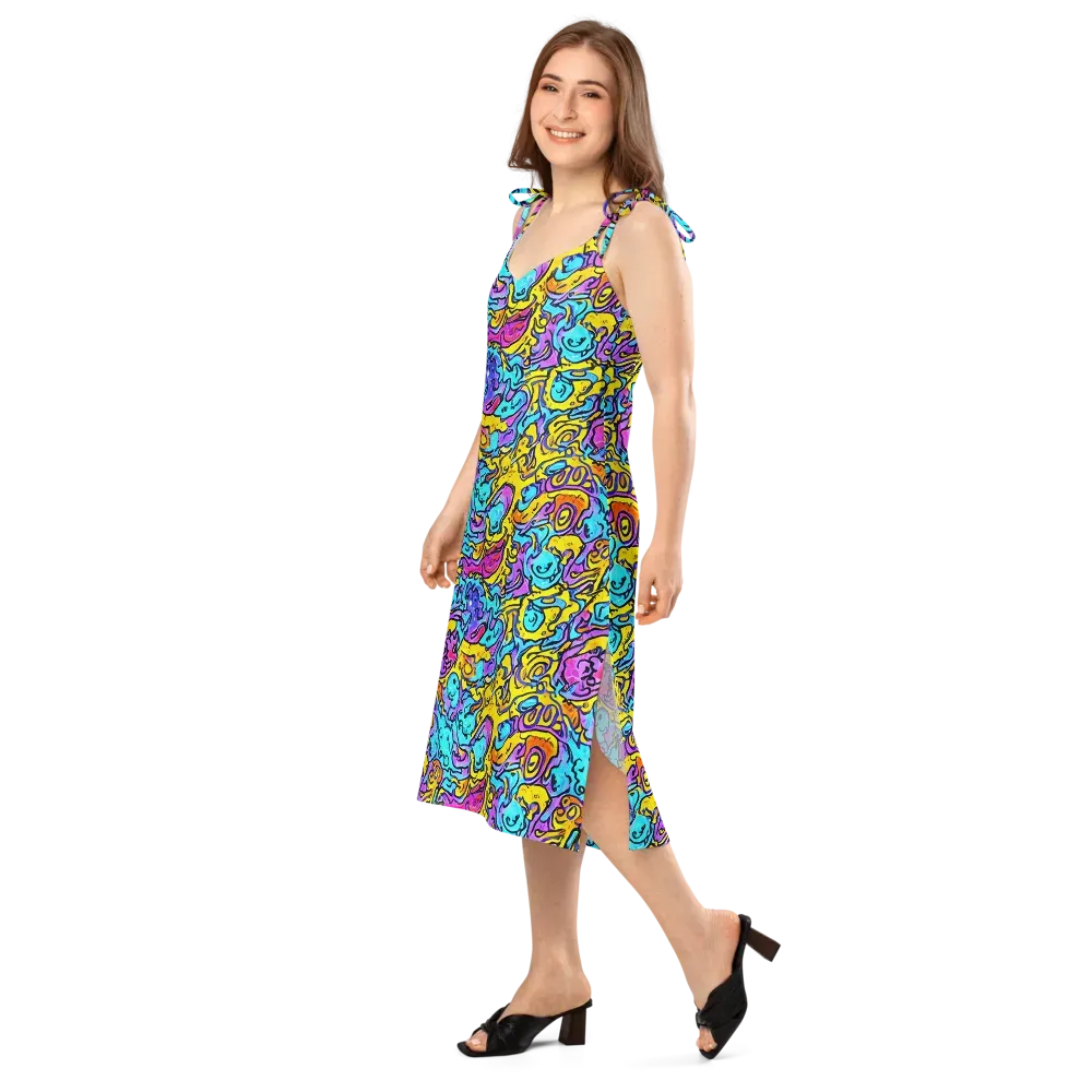 Graffiti Current on Slip Dress — Left Front