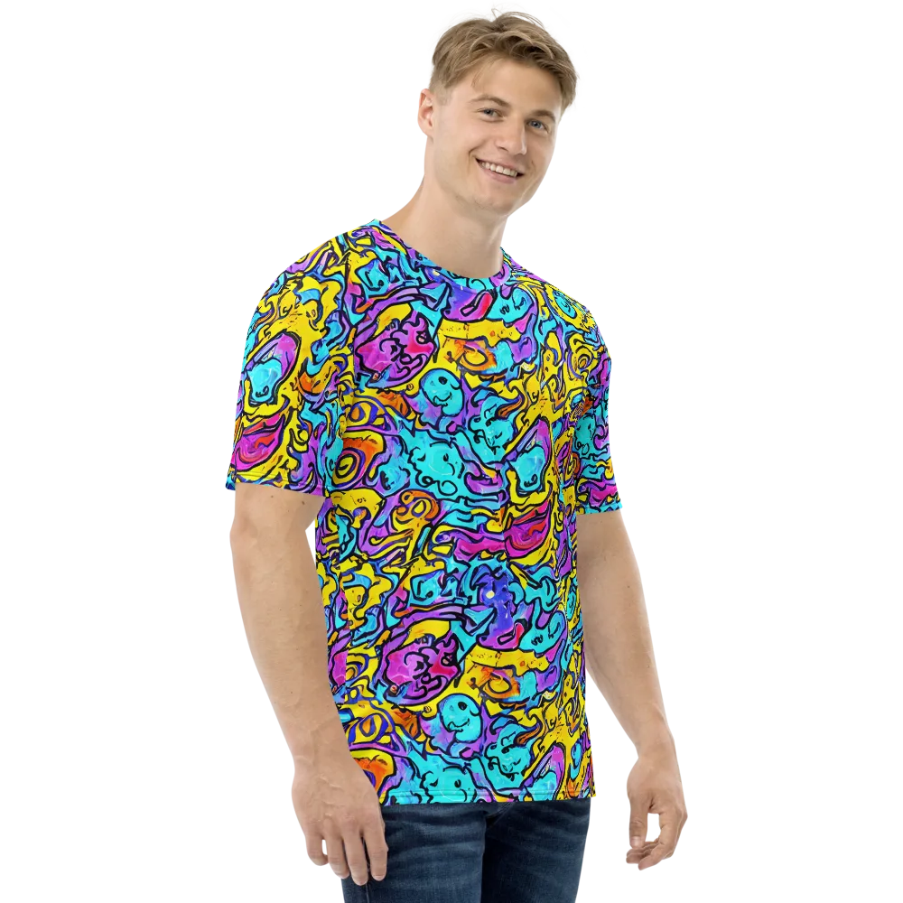 Graffiti Current on Men's Crew Neck T-Shirt — Right
