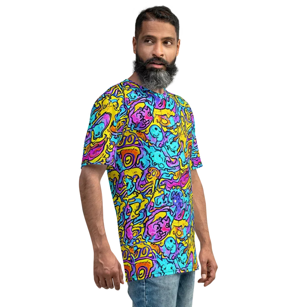 Graffiti Current on Men's Crew Neck T-Shirt — Right