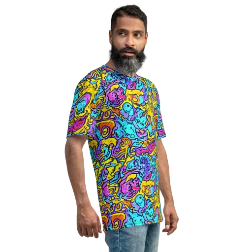Graffiti Current on a Men's Crew Neck T-Shirt