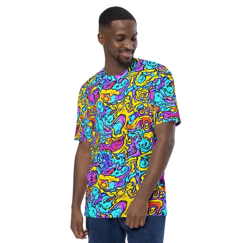 Graffiti Current on Men's Crew Neck T-Shirt — Left