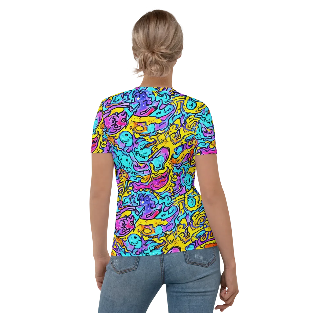 Graffiti Current on Women's Crew Neck T-Shirt — Back