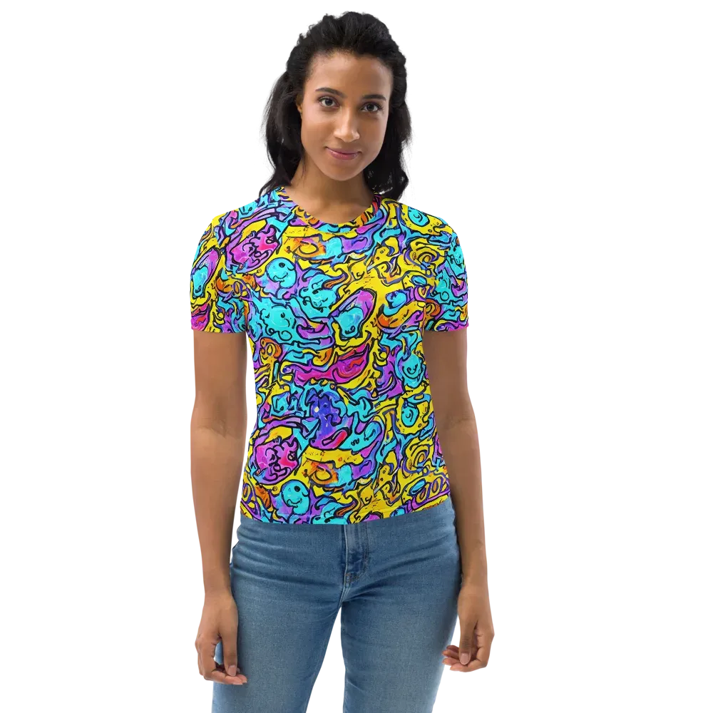 Graffiti Current on Women's Crew Neck T-Shirt — Front