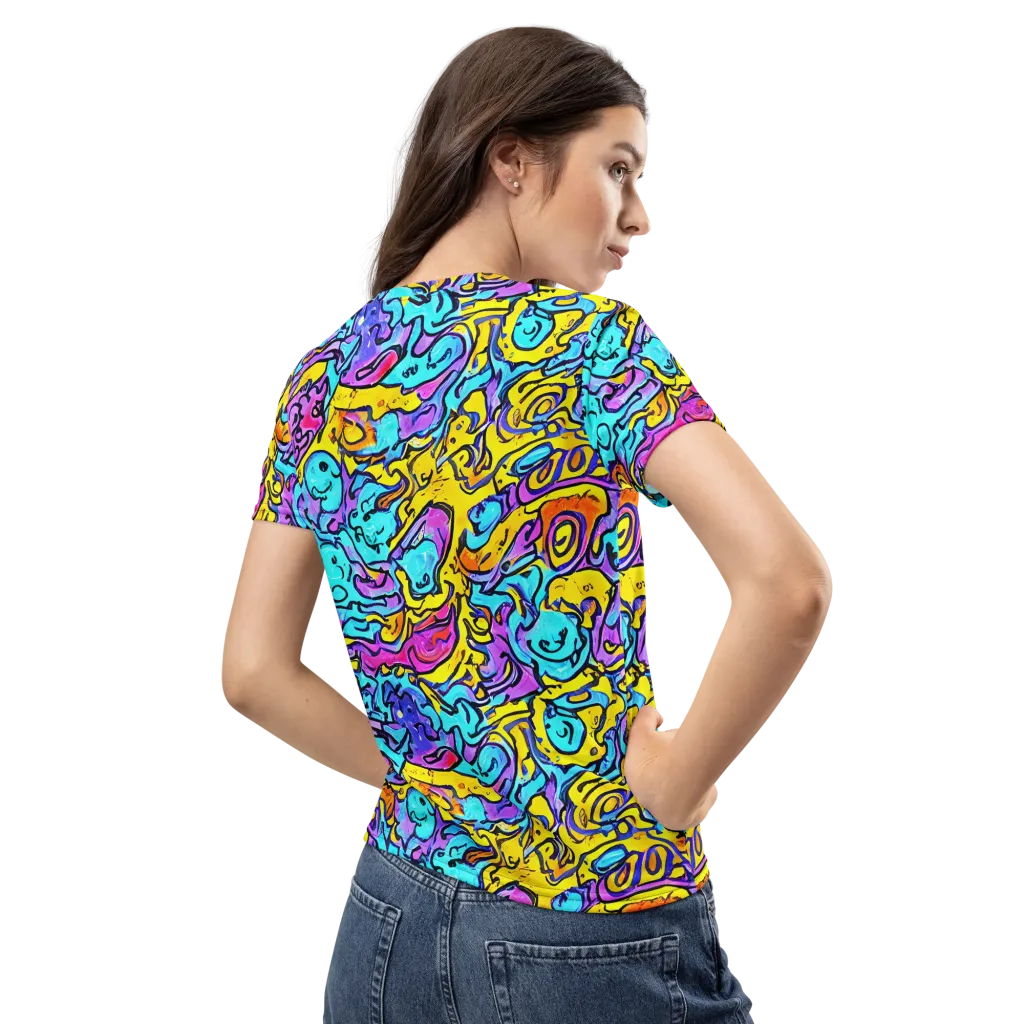 Graffiti Current on Women's Crew Neck T-Shirt — Back