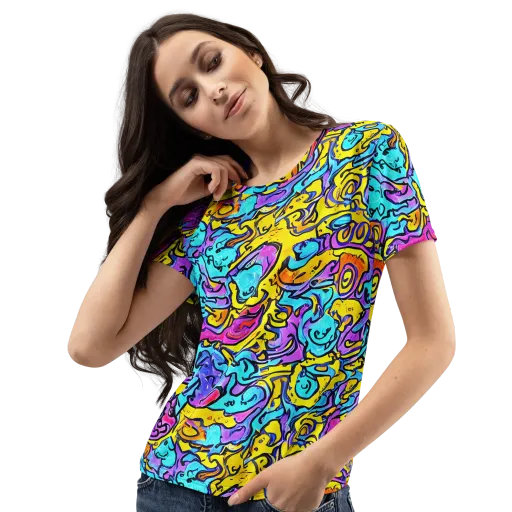 Graffiti Current on a Women's Crew Neck T-Shirt