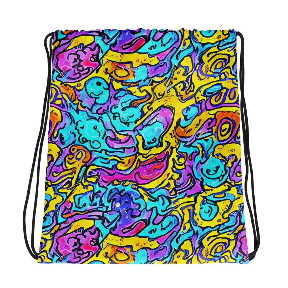 Graffiti Current on Drawstring Bag — Photo