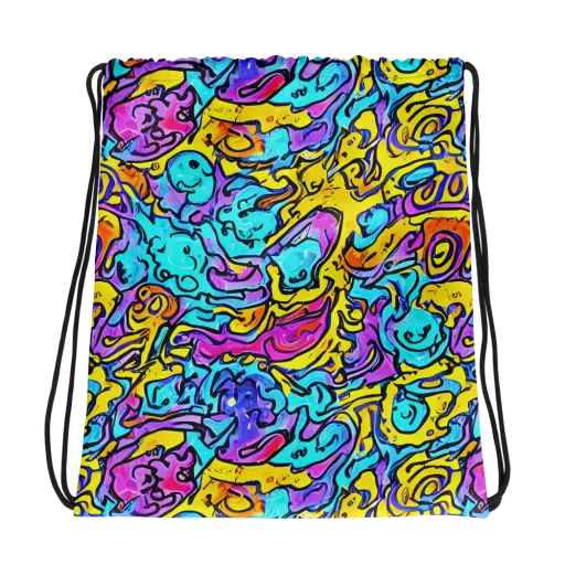 Graffiti Current on a Drawstring Bag