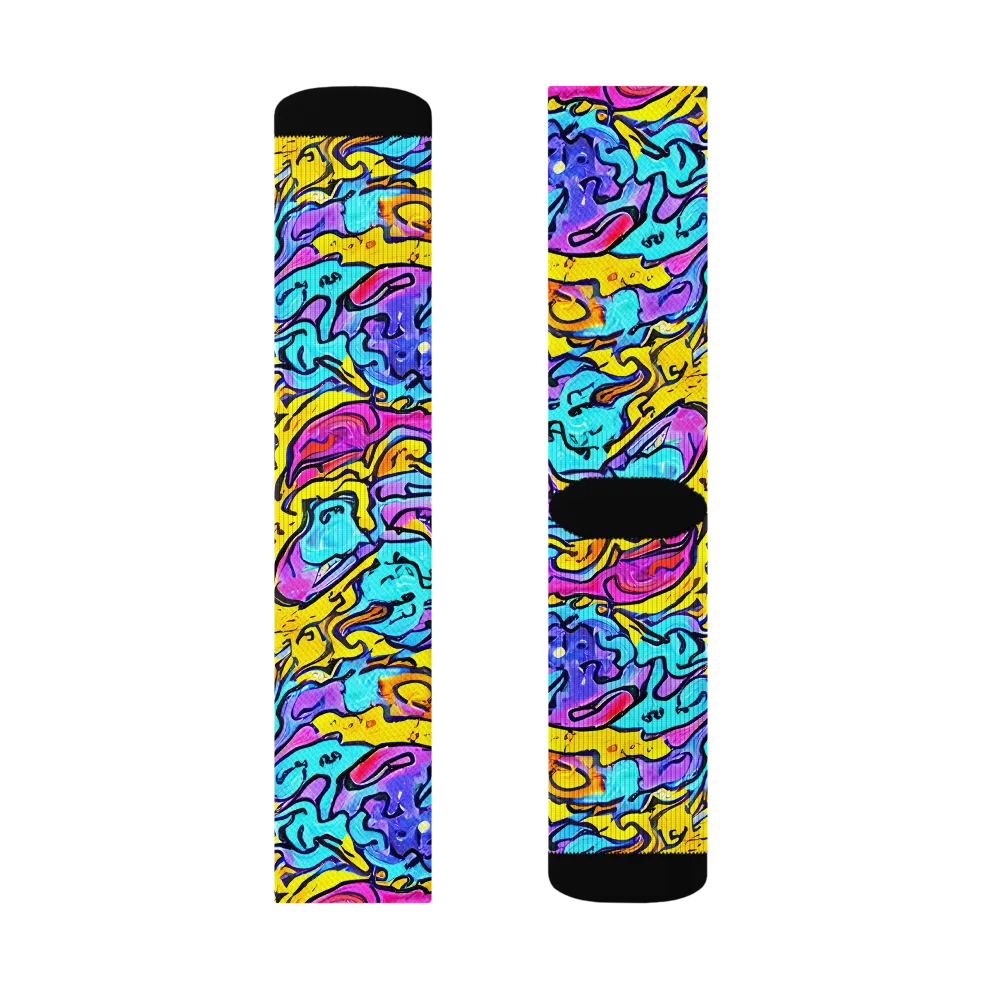 Graffiti Current on Socks — Right Sock