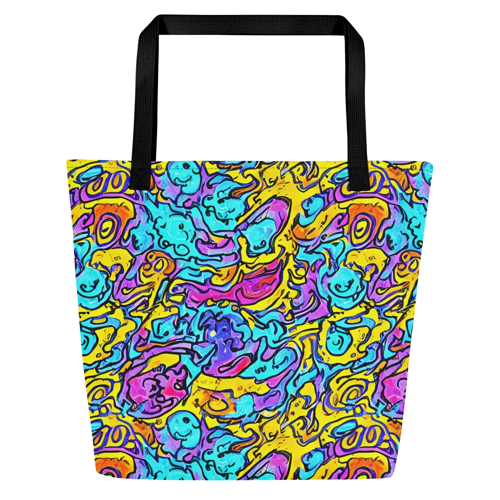 Graffiti Current on Large Tote Bag W/ Pocket — Front
