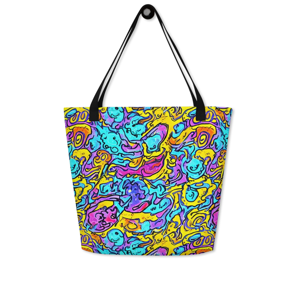 Graffiti Current on Large Tote Bag W/ Pocket — Front