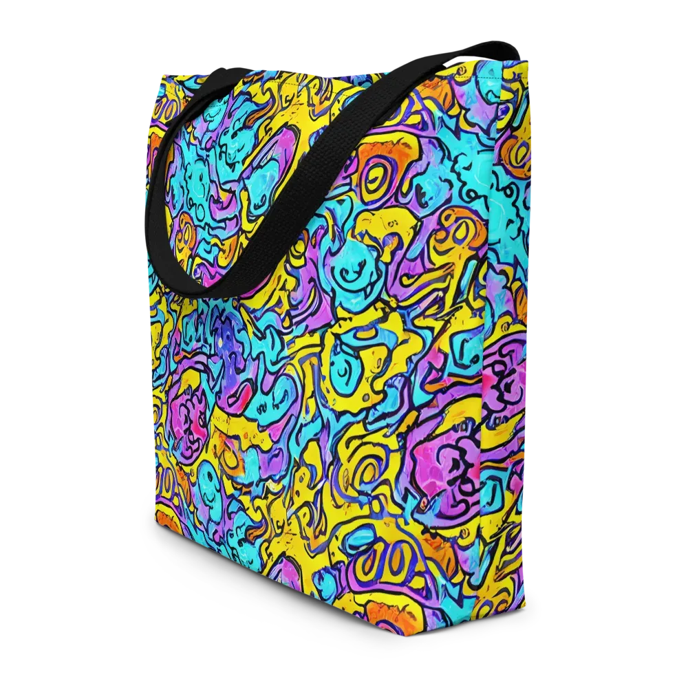 Graffiti Current on Large Tote Bag W/ Pocket — Front