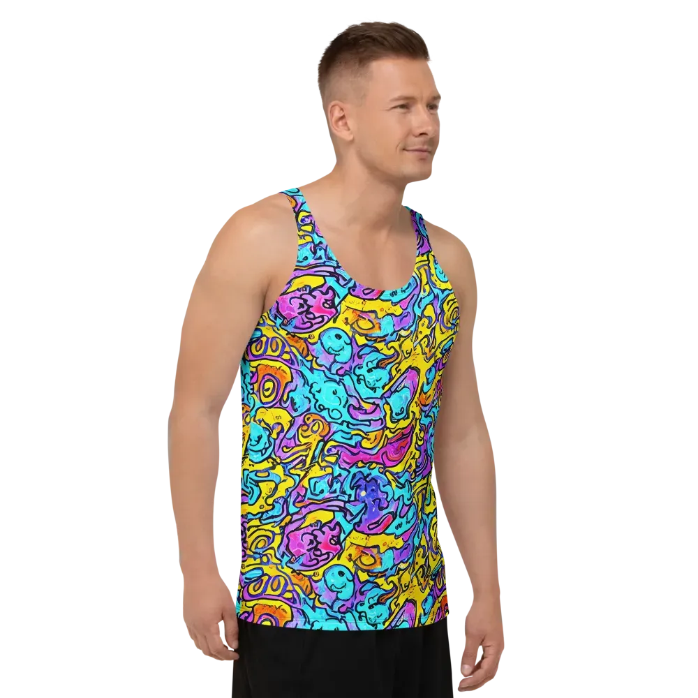 Graffiti Current on Men's Tank Top — Right Front