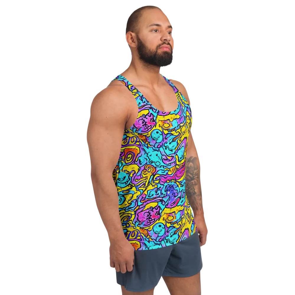 Graffiti Current on Men's Tank Top — Right Front