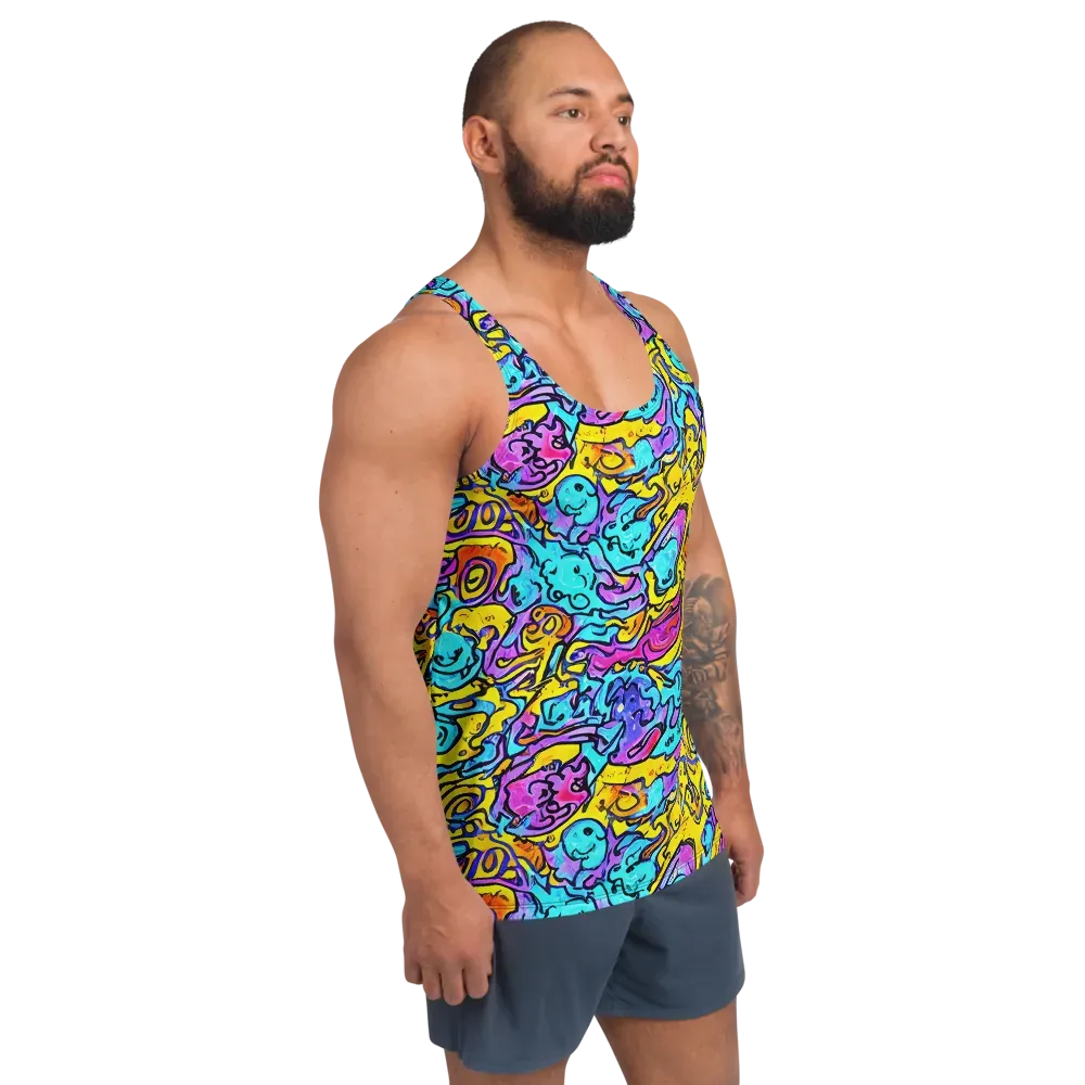 Graffiti Current on Men's Tank Top — Right Front